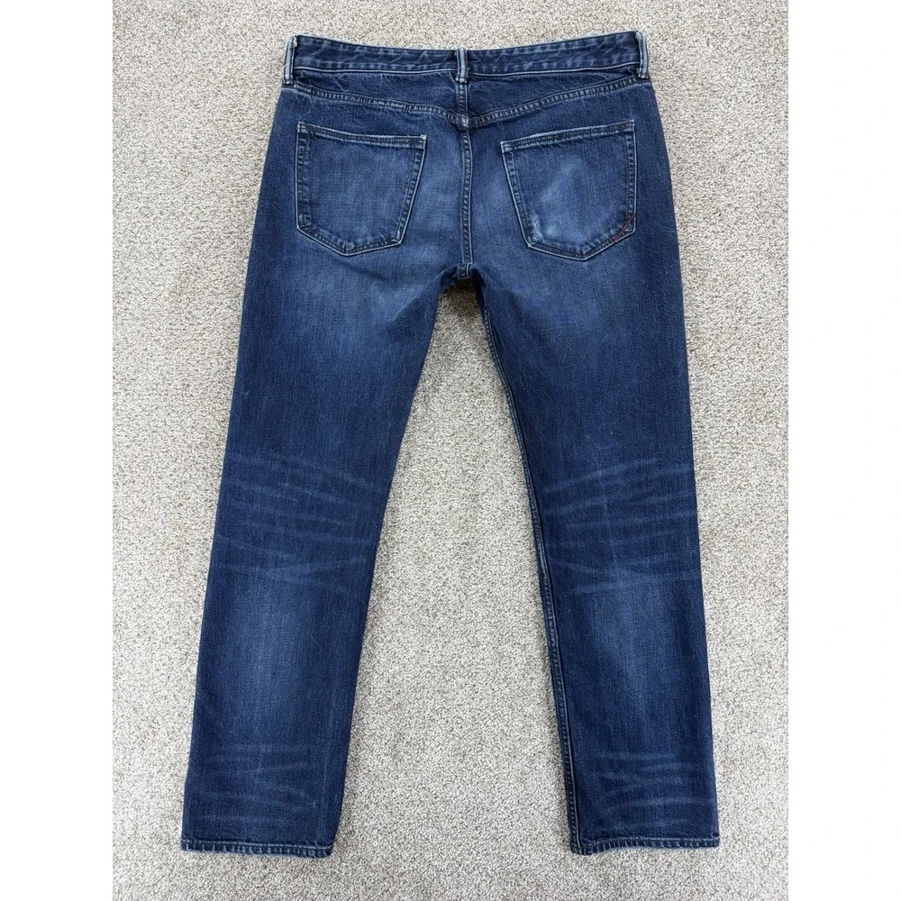Banana Republic Slim Leg Jean in Westfall Men's 33x30‎ Blue Whiskered Distressed